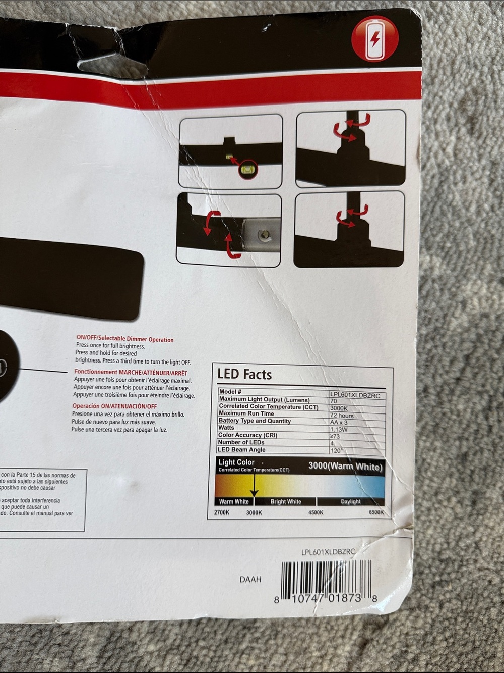 NEW Rite Light Wireless LED Remote Wall Picture Light - Picture 4 of 5